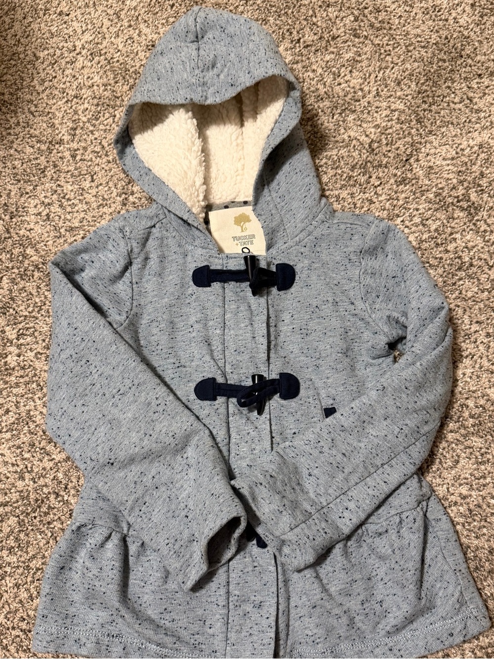 Tucker + Tate Heather Light Blue Hooded Toggle Sweatshirt/Jacket